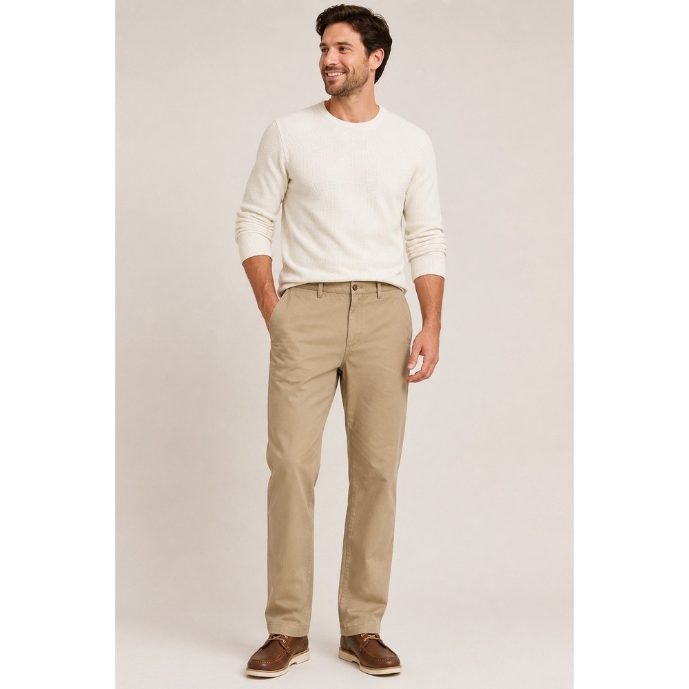 Orvis Men's Khaki Cotton Chino Pants Size 36 x 31 Straight Casual Golf‎ Beige